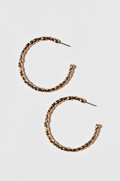 Gold Bondi Beaded Hoop Earrings - CAMILLA SERETTI