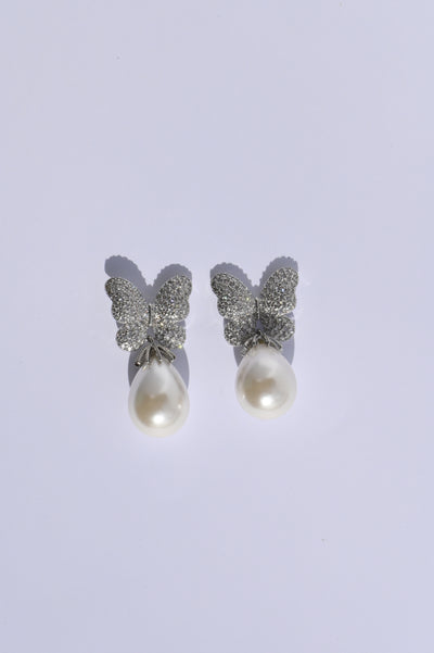 Julia Pearl Butterfly Earrings