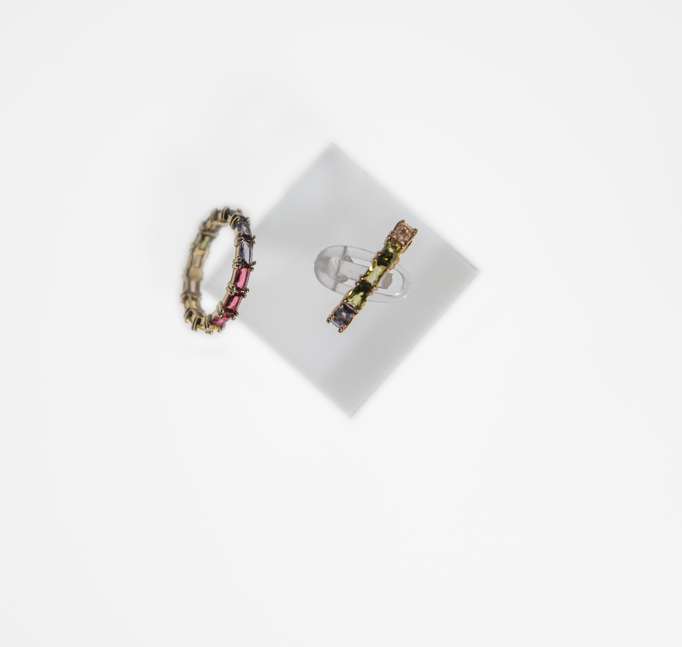 Rainbow Baguette Band Ring