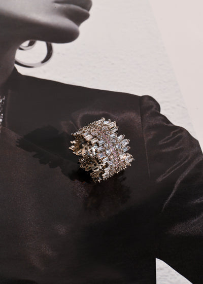 Stacy Pink Baguette Ring - CAMILLA SERETTI
