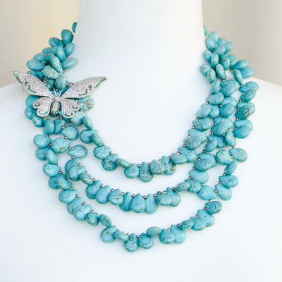 Paris Butterfly Turquoise Necklace - CAMILLA SERETTI