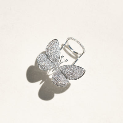 Leila Butterfly Ring, Silver - CAMILLA SERETTI