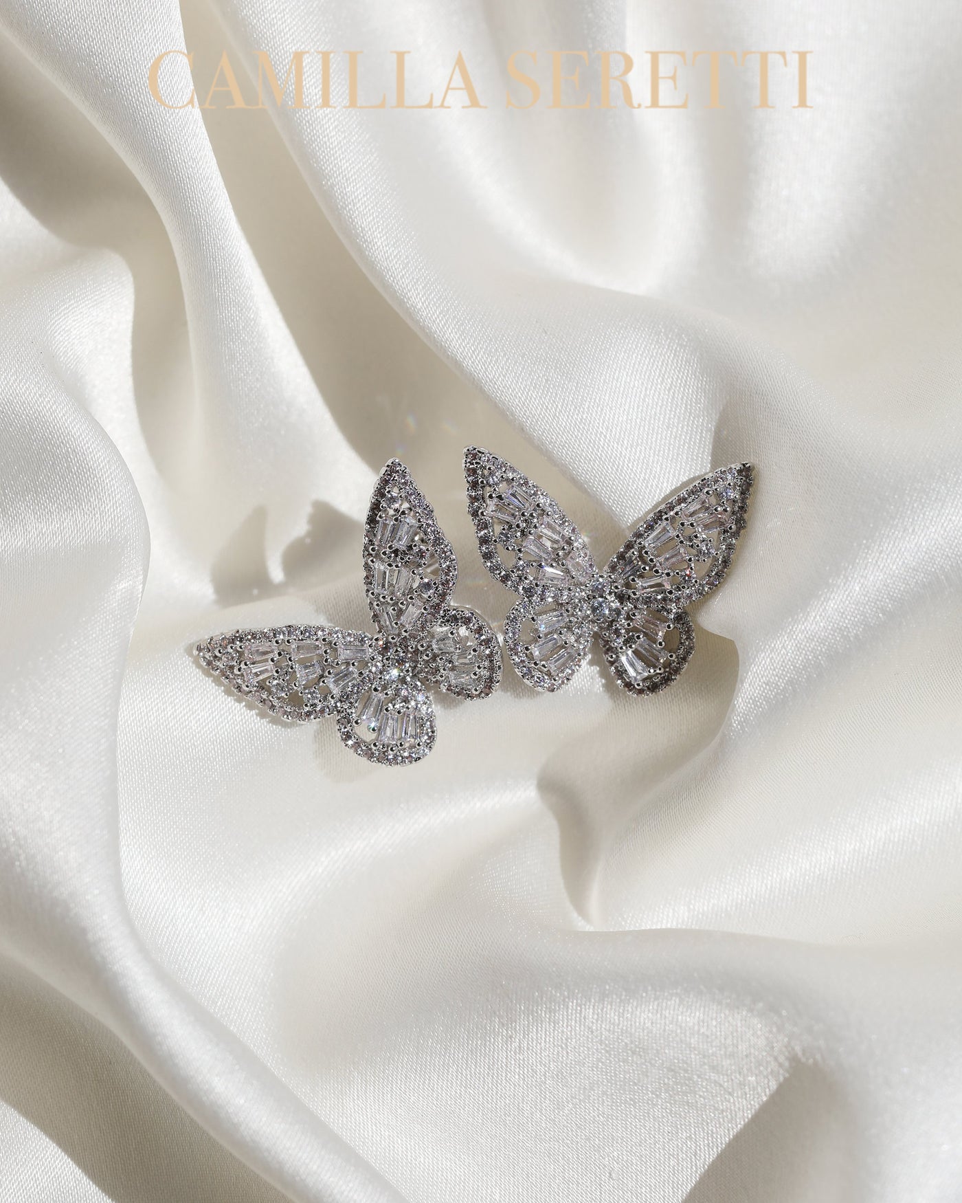 Bobbi Butterfly Earrings (Silver) - CAMILLA SERETTI