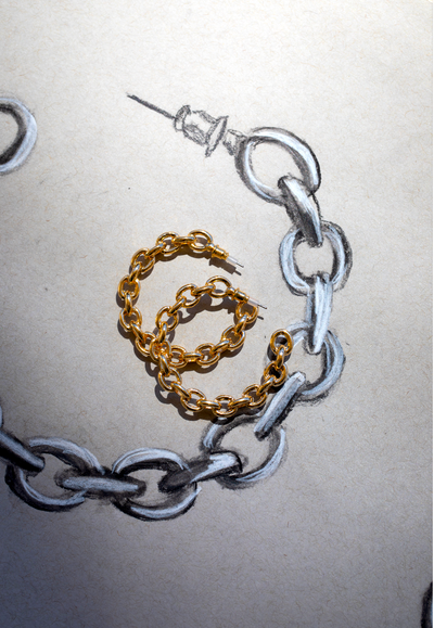 Tristin Chain Link Hoop Earrings