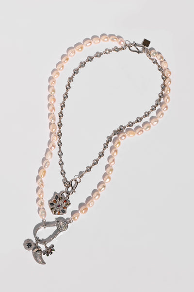 Kira Pearl Charm Necklace